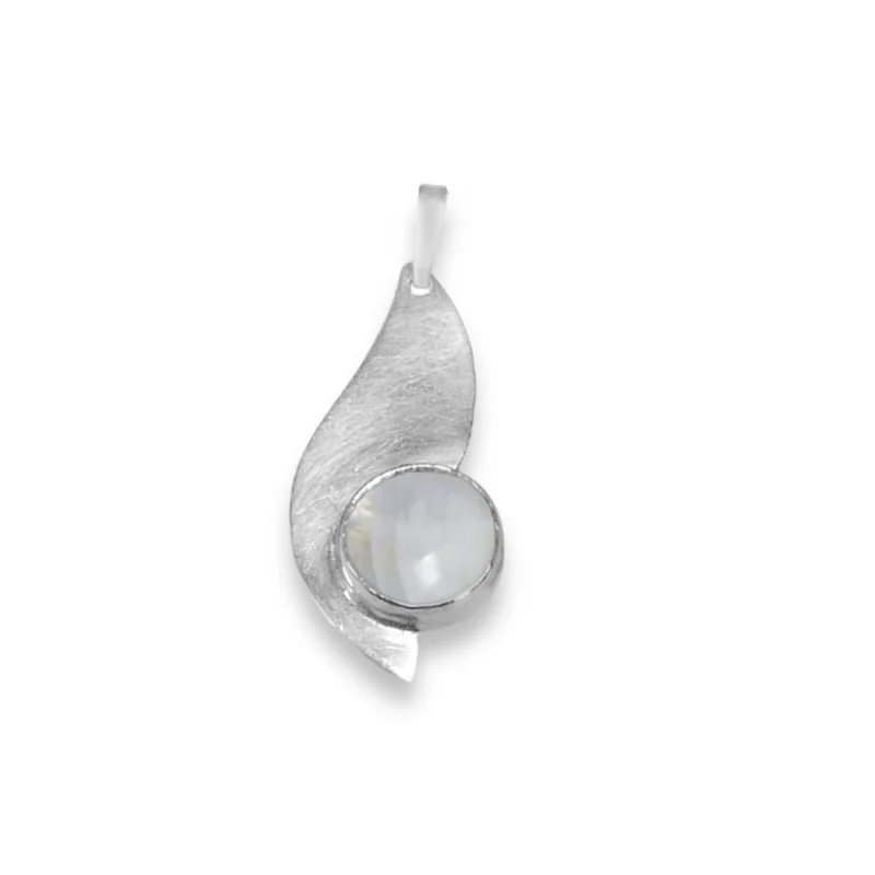 Sterling silver and 8mm Moonstone pendant